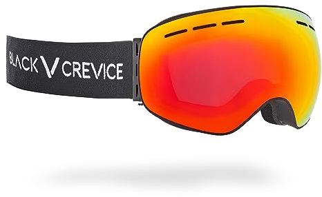 Black Crevice Skibrille, mit sphärischen Gläsern, black/red revo