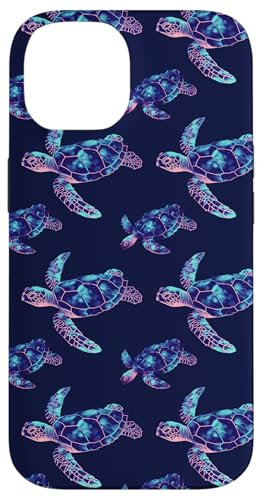 iPhone 14 Turtle Sea Turtle Pattern Diving Diver Blue Case
