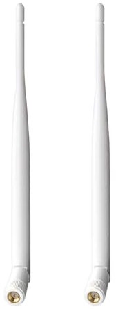 2 Paquets Antenne WiFi SMA Mâle Double Bande 6dBi 2,4 GHz 5 GHz 5,8 GHz pour Bateau Amorceur, Enregistreur de Surveillance, Caméra IP de Sécurité, Caméra de Vue Arrière, Véhicule, Camping-Car, Blanc