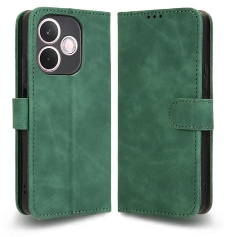 HAOYE Funda para OPPO A5 Pro 5G, Funda Tapa Libro Movil Carcasa PU Cuero Case Cover con [Protección Completa] [Ranura Tarjeta][Función Soporte], Verde