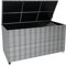 Rattan Garden Storage Marielle Grey Box & Waterproof Lining Cover Large Cushion Blanket Tools Toys Furniture Chest 700L Outdoor Patio Deck Steel Frame Weather Resistant Gas Lift Lid Portable Wheels