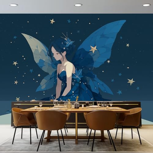 Karikatur Fototapete Abstrakt Wandtapete 200x140 cm | Modern Wall Decor Fee Stern Muster Vliestapeten Wandbildn für Schlafzimmer Wohnzimmer Decor Tourismusbüro