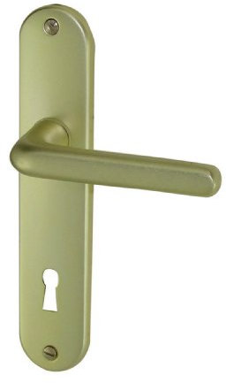 DT 2000 708930 Tignes Poignée de porte sur plaque Alu serrure 165 mm Champagne