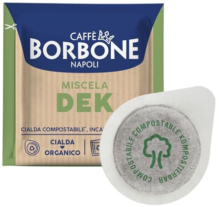 Caffè Borbone Kaffee Kompostierbare Pods, Recyclebare Verpackung, Entkoffeinierte Dek Mischung - 200 stück - Kompatibel mit ESE System Papier Pads 44 mm