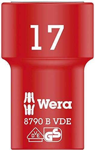 Wera 05004961001 Douille Zyklop Vde 8790 B Isolée, Rouge, 17