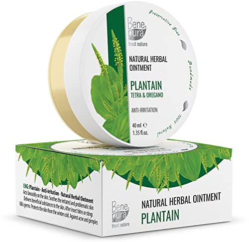 BenePura Wegerich Salbe, Natürliche Salbe gegen Juckreiz, Hautausschläge und Mückenstiche, 40 ml
