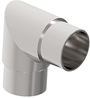 Sellon24® Edelstahl Eckbogen 90 Grad Rohrverbinder Bogen 42,4 Handlauf Geländer Endstück Rohrbogen Rundbogen V2A 0301.242