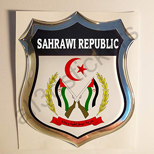 All3DStickers Aufkleber Demokratische Arabische Republik Sahara Wappen Kfz-Aufkleber Demokratische Arabische Republik Sahara Emblem Gedomt Flagge 3D Fahne