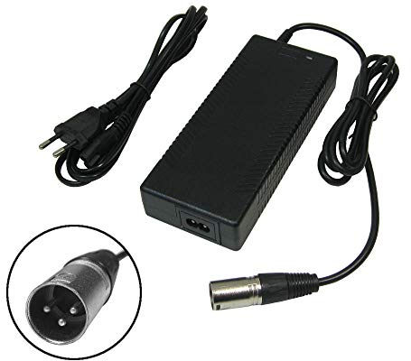Trade-Shop Netzteil Ladegerät Ladekabel 54,6V 2A für 48V Akkus mit 3pin XLR Stecker Anschluss (18,5mm x 15,5mm) für E-Bike Elektrofahrrad Pedelec