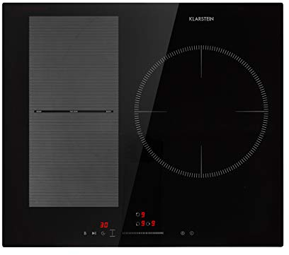Klarstein Piastra a Induzione 3 Fuochi, Piano Cottura 5800W con Controllo Touch, Fornello Professionale da Incasso, Piano Cottura Elettrico a 3 Zone