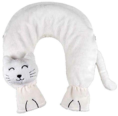 FabaCare Nackenwärmflasche Katze, Wärmflasche Nacken, Öko Wärmeflasche, Nackenwärmer, Weiss