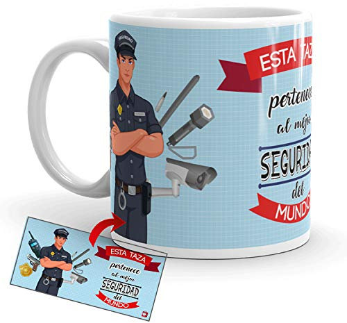 Kembilove Taza de Café para Trabajador – Esta Taza Pertenece al Mejor Seguridad del Mundo – Taza de Café y Té para Profesionales – Tazas Profesiones para Empleados de Seguridad