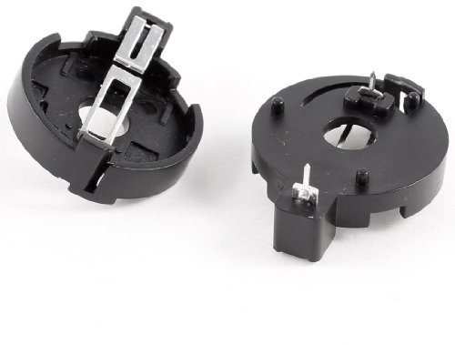 2 Pezzi CR2032 Celle Button Battery Socket Holder Dip 2P Black