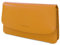 MANAGE Kosmetiktasche Damen mit Spiegel - Schminktasche klein aus echtem Leder - edle Clutch Gelb 18,5x10x3,5cm