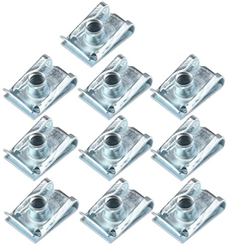 Garneck 10 Pezzi Argento 5 U Dado Carena Molla Pannello di Rivestimento Carrozzeria Bici U Clip Dispositivi di Fissaggio Velocità Viti Autofilettanti Guglia Clip con Scatola