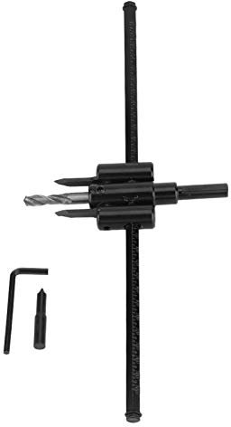 Kuuleyn Foret de scie Cloche en Bois, 30-300mm réglable Noir Cercle scie Trou Foret Ensemble Bricolage Outil de Travail du Bois