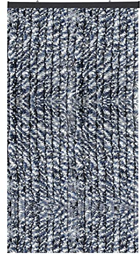 Bestlivings Flauschvorhang in Sondergröße - Türvorhang Breite: 120cm - Länge: 250cm, Blau Meliert
