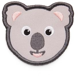 Affenzahn Klett Badge mit verschiedenen Tiermotiven, geeignet für den Daydreamer Abenteuer Rucksack Koala - Grau