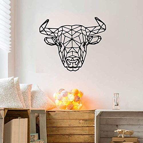 Geometrische Kuh Muster Wandaufkleber Tier Vinyl Wandtattoo Schlafzimmer Dekoration Wohnzimmer 57X69Cm
