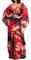 Bsubseach Women Flower Print Beach Kaftan Batwing Sleeve Plus Size Bathing Suit Cover Ups Maxi Caftan Dresses