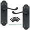 EAI Black Antique Victorian Door Handles Internal Lever Latch 170mm + Fixings