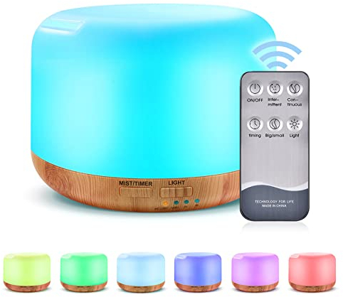 BNGXR Duftöldiffusor Luftbefeuchter, 300ml Aroma Diffuser Luftbefeuchter mit Timer, Ultraschall Aromatherapie Diffusor mit 7 Farben LED, Luftbefeuchter Ultraschall für Schlafzimmer