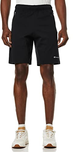 Champion Herren Legacy Authentic Pants Pro Jersey Small Logo Zip Pocket Bermuda Shorts, Schwarz, S