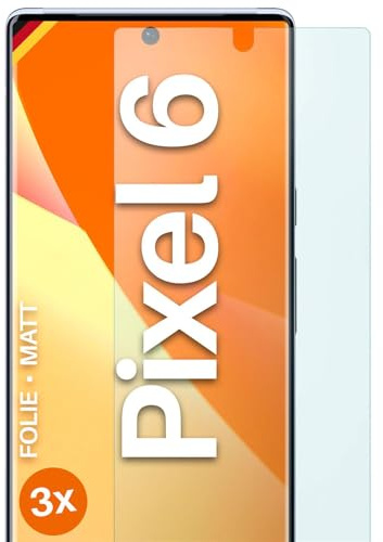 moex FlexProtect matte Schutzfolie für Google Pixel 6 Displayschutz Folie matt gegen Reflexionen, Anti Reflex Handyfolie mit Sonnenschutz, Kompatibel mit jeder Handyhülle, 3 Stück
