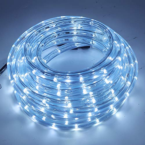 Wisada 2M LED Lichtschlauch Außen, 36 LEDs/m 220V Indoor Kaltweiß Schlauch Leuchtstoffröhre, 8-Funktions-Modus Outdoor Lichter Wasserdicht für Weihnachten Partydeko