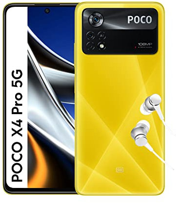 POCO X4 Pro 5G - Smartphone 6+128GB, 6.67” Écran 120Hz AMOLED, Snapdragon 695, Triple Caméra 108MP, 5000mAh, Jaune POCO (Version française + Garantie 2 Ans) avec Alexa Mains-Libres
