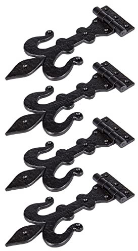 Hammer and Tongs - Fleur De Lis T-Hinge - W235mm - Black - Pack of 4