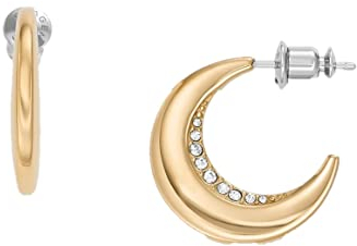 Skagen Women's Stainless Steel Push Back Earrings Gebürstetes Gold,Length: 20MM, Width: 3.1MM