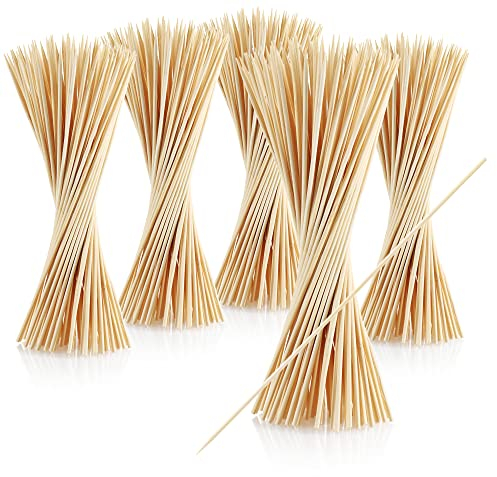 COM-FOUR® 500x pinchos para comer con los dedos - pinchos largos de madera para carne, verduras, frutas - pinchos para barbacoa para el hogar, la gastronomía o la boda (500 piezas - 25cm)