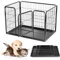 Qianruida Welpenauslauf 4-teilig Welpenlaufstall ‎91x61cm Laufstall für Kleine Hunde Hundeauslauf draußen/Innen Hundelaufstall für Wohnung Hunde Zaun Hundegitter - Schwarz