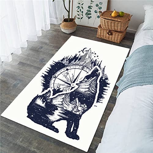 Wolf Große Teppiche für Wohnzimmer Lion Bereich Teppich Lila Braun rutschfeste Fußmatte Fußmatte 40×60cm