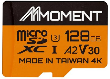 MMOMENT 128GB Lite Micro SD Card, A2, UHS-I, U3, V30, Class 10 Compatible, MicroSDXC Max Sequential Read up to 100MB/s, Max Sequential Write up to 85MB/s, SD Adapter Included