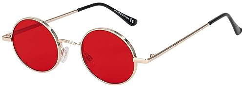 BEZLIT Damen Sonnenbrille Runde Form Hellrot