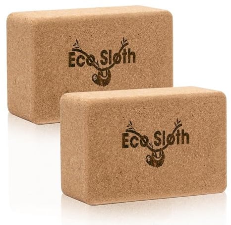 Cork Yoga Block (2 pack) | Non-Slip and Easy-grip | For Yoga or Pilates | Beginners and Advanced Practitioners | Sustainable and Eco-Friendly
