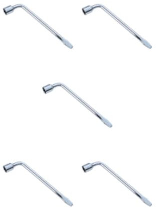 DSOUWEH 5 Juegos de Llave de rueda de coche de agarre compacto y cómodo para cambios de neumáticos rápidos y fáciles llave de vaso de llave de Metal eficiente plata 17mm, plata 17 mm, 5Conjunto