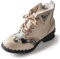 TMA EYES Damen Plüsch Stiefeletten Mode und Gemütliche Winterschuhe mit seitlichem Reißverschluss, Weiss/opulenter Garten, 40.5 EU