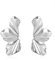 FDEETY Ohrringe Retro Übertriebene Blumen Ohrstecker Mode Matte Unregelmäßige Blütenblatt Ohrringe Schmuck Für Frauen Und Mädchen (Silber)