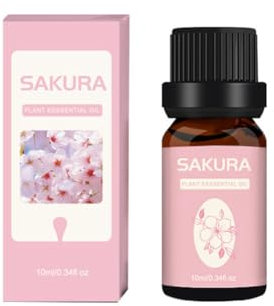 Surakey Huile Essentielle Fleur de Cerisier, 10ml Huiles Essentielles 100% Pures, Naturelles, Non Altérées, Huiles de Parfum, pour Diffuseurs, Humidificateurs, Massag, Aromathérapie