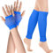 SATINIOR Elastische Neon Beinstulpen und Netzhandschuhe Set 80er Jahre Kostüm Zubehör (Blau)