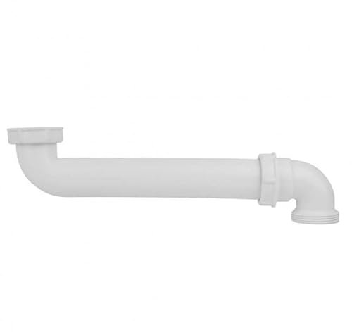 Wirquin 30724278 Tubulure de raccordement évier 1 bac déportée vers l'arrière gain de place, blanc