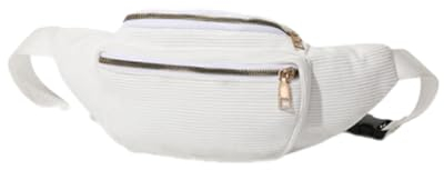 Hixingo 2024 Stylisch Bauchtasche für Damen und Herren, Hüfttasche Verstellbare Sport Groß Gürteltasche mit Reißverschluss für Outdoor Laufen Wandern Radfahren Gehen (33x11cm,Weiß)