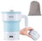 Bollitore elettrico pieghevole portatile, piccolo bollitore da campeggio da 0,7 l, mini bollitore da 3 minuti, riscaldamento rapido da 1200 W, riscaldatore intelligente multifunzione pieghevole, blu