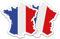 Finest Folia 2er Set Länder Silhouetten Aufkleber Länderaufkleber Bundesland Flagge Sticker für Auto Fahrrad Motorrad Modellblau selbstklebend wetterfest R215 (07 Frankreich)