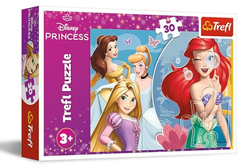 Trefl - Puzzle 30 Teile, EIN wunderschöner Prinzessinnentag, Princess, 3+ | Fördert Konzentration und Beobachtungsgabe, hohe Qualität, Puzzle mit Märchenfiguren, langlebige Teile