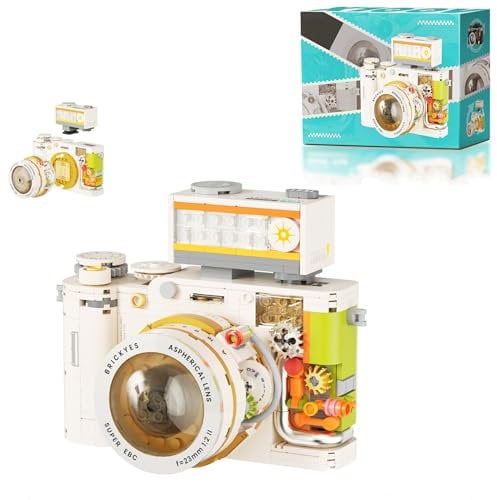 Ebortsin Camera Building Blocks, Retro Digital Camera Toy Building Set for Adults, Collectible Model Digital Mini Camera Building Blocks, Presents for Adults Boys Girls, 508 Pcs