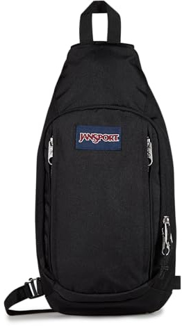 JanSport Move Sling Crossbody Bag – Main Compartment, Zippered Front Pockets, Adjustable Shoulder Strap, Fully Padded Back Panel, Black